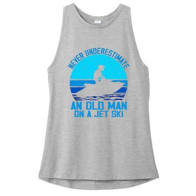 Jet Ski Rider And Driver Waves Riding Water Sport Grandpa Ladies PosiCharge Tri-Blend Wicking Tank