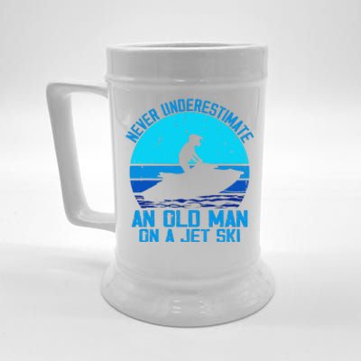 Jet Ski Rider And Driver Waves Riding Water Sport Grandpa Beer Stein