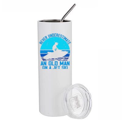 Jet Ski Rider And Driver Waves Riding Water Sport Grandpa Stainless Steel Tumbler