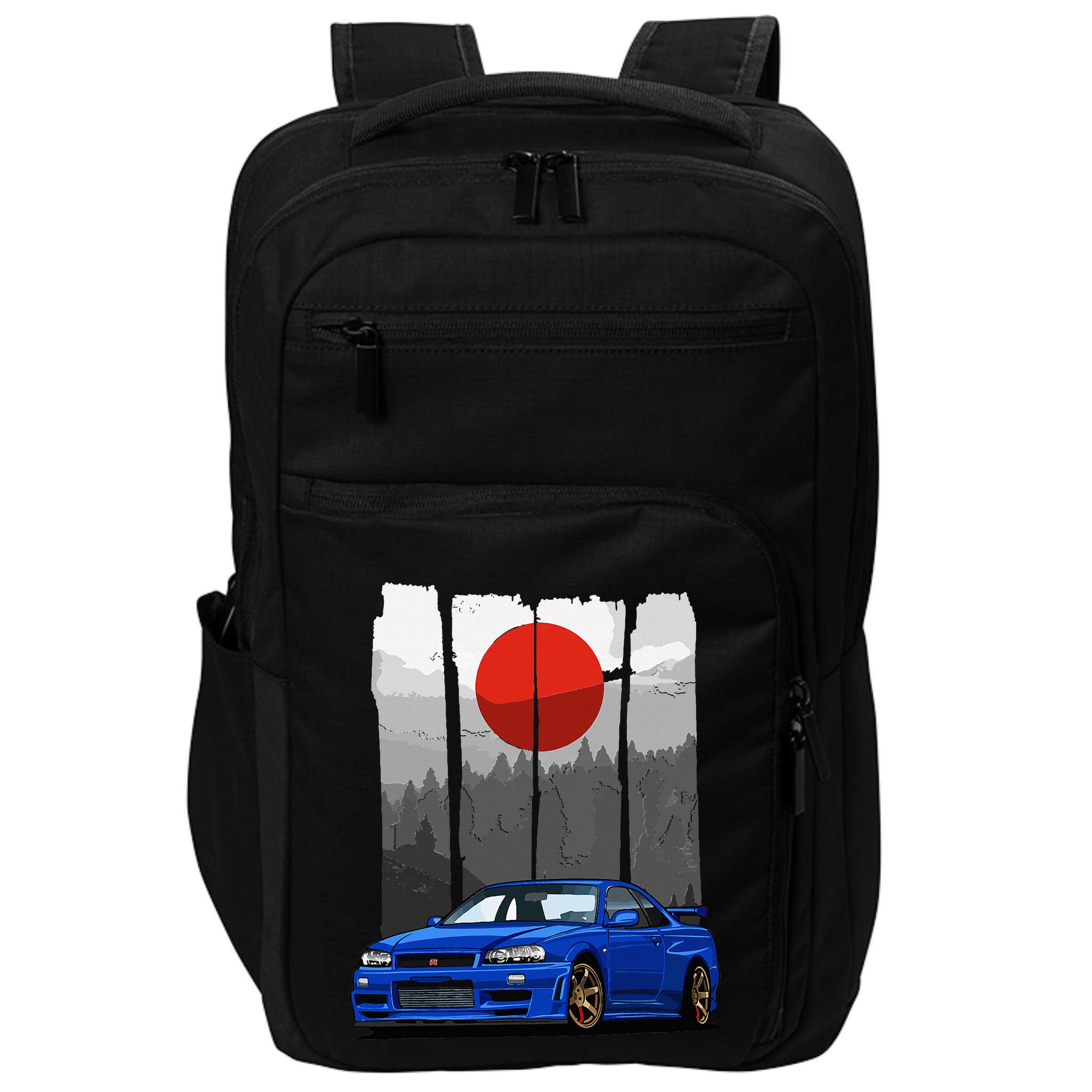 Jdm Skyline R34 Car Tuning Japan Rising Sun Drift Impact Tech Backpack