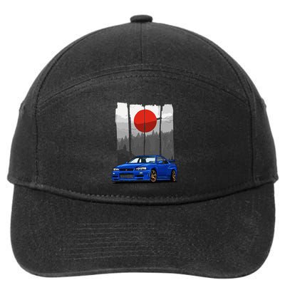 Jdm Skyline R34 Car Tuning Japan Rising Sun Drift 7-Panel Snapback Hat