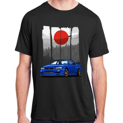 Jdm Skyline R34 Car Tuning Japan Rising Sun Drift Adult ChromaSoft Performance T-Shirt