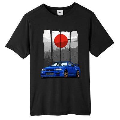 Jdm Skyline R34 Car Tuning Japan Rising Sun Drift Tall Fusion ChromaSoft Performance T-Shirt