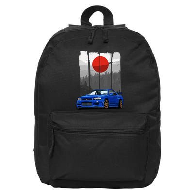 Jdm Skyline R34 Car Tuning Japan Rising Sun Drift 16 in Basic Backpack