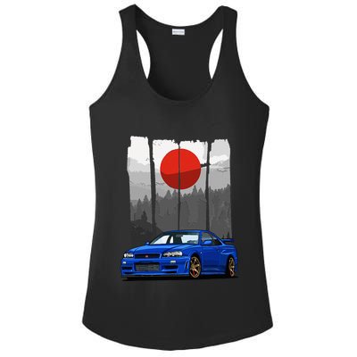 Jdm Skyline R34 Car Tuning Japan Rising Sun Drift Ladies PosiCharge Competitor Racerback Tank