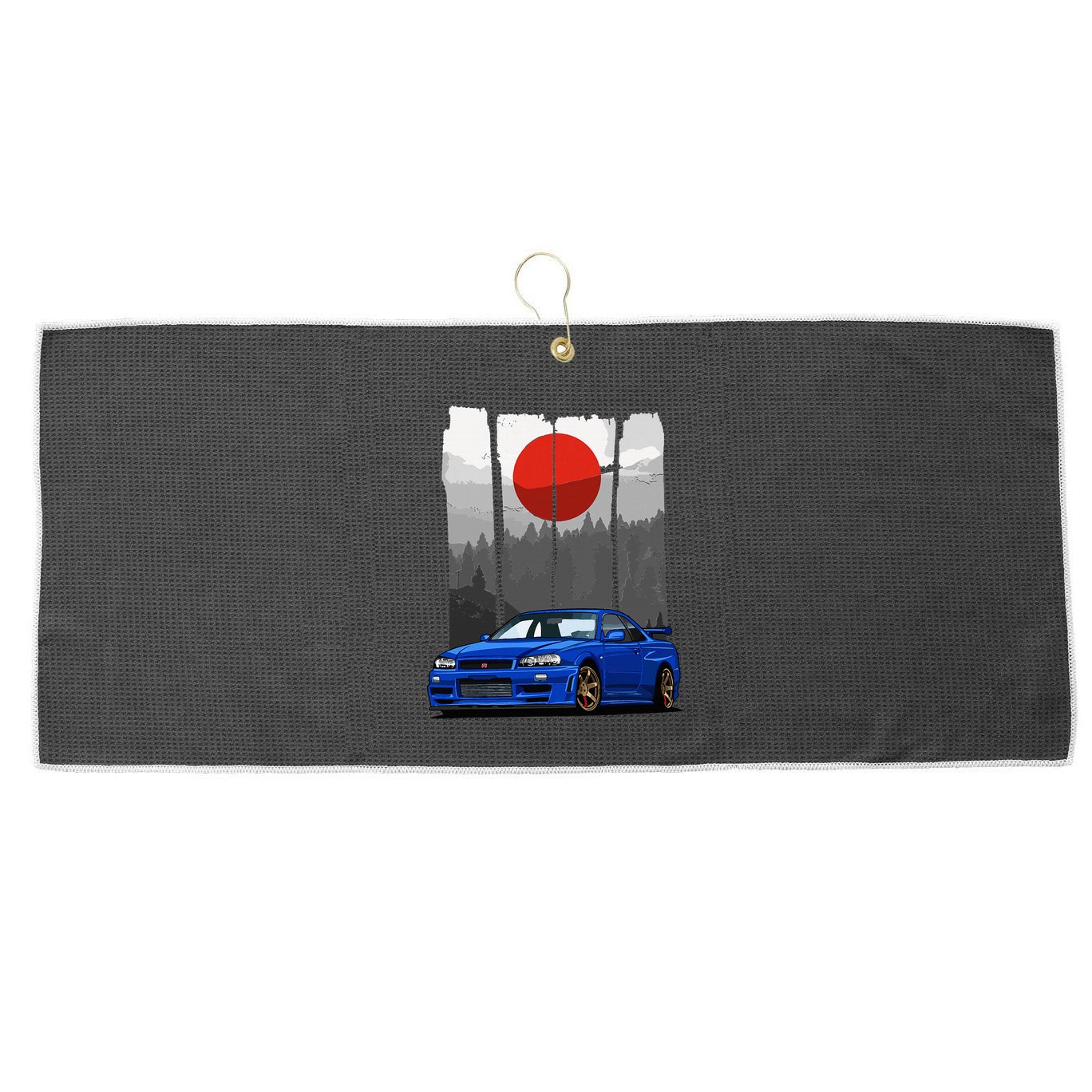 Jdm Skyline R34 Car Tuning Japan Rising Sun Drift Large Microfiber Waffle Golf Towel