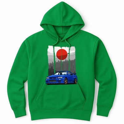 Jdm Skyline R34 Car Tuning Japan Rising Sun Drift Hoodie