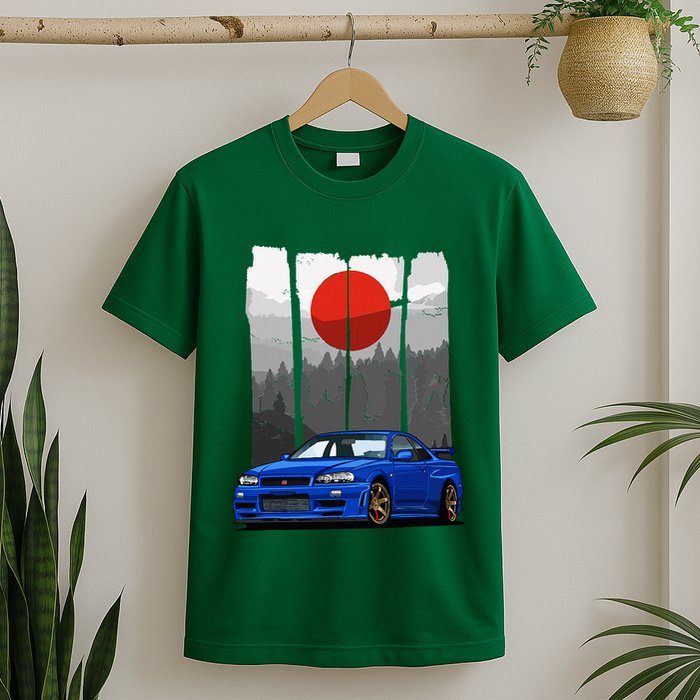 Jdm Skyline R34 Car Tuning Japan Rising Sun Drift T-Shirt