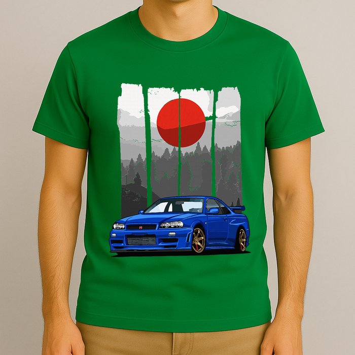 Jdm Skyline R34 Car Tuning Japan Rising Sun Drift T-Shirt