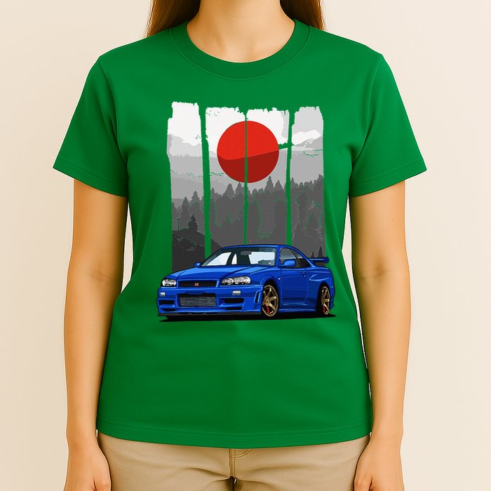 Jdm Skyline R34 Car Tuning Japan Rising Sun Drift T-Shirt