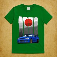 Jdm Skyline R34 Car Tuning Japan Rising Sun Drift T-Shirt
