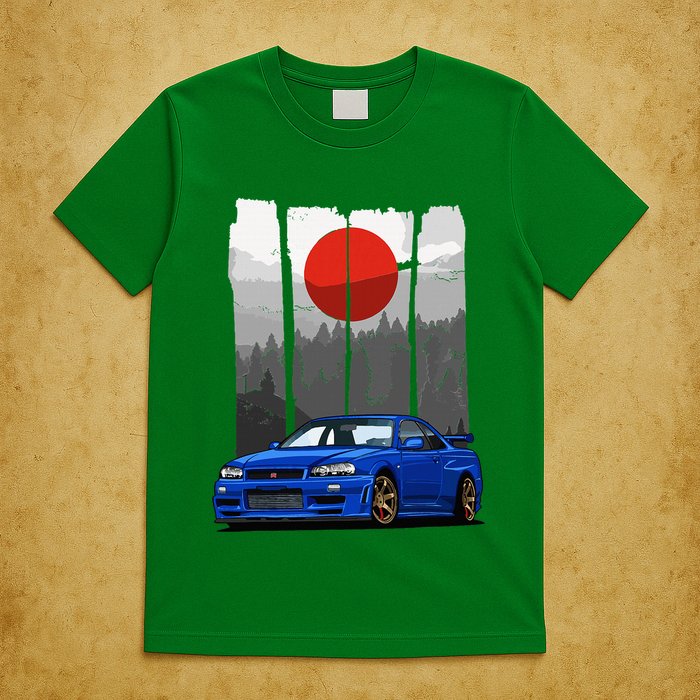 Jdm Skyline R34 Car Tuning Japan Rising Sun Drift T-Shirt