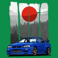 Jdm Skyline R34 Car Tuning Japan Rising Sun Drift T-Shirt