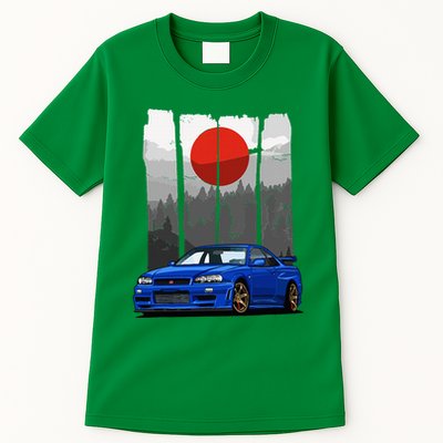 Jdm Skyline R34 Car Tuning Japan Rising Sun Drift Tall T-Shirt