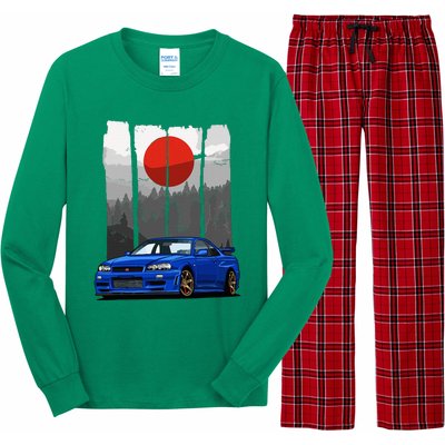 Jdm Skyline R34 Car Tuning Japan Rising Sun Drift Long Sleeve Pajama Set