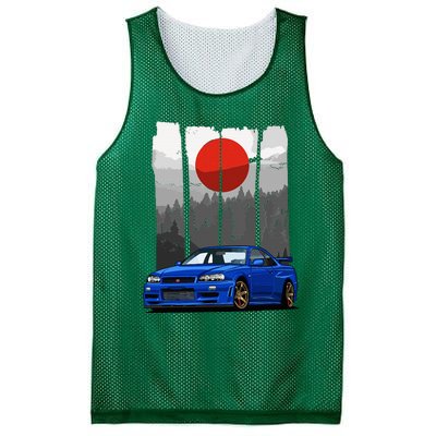 Jdm Skyline R34 Car Tuning Japan Rising Sun Drift Mesh Reversible Basketball Jersey Tank