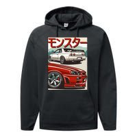 JDM Skyline R32 Car Tuning Japan Rising Sun Drift Performance Fleece Hoodie