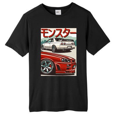 JDM Skyline R32 Car Tuning Japan Rising Sun Drift Tall Fusion ChromaSoft Performance T-Shirt