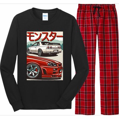 JDM Skyline R32 Car Tuning Japan Rising Sun Drift Long Sleeve Pajama Set