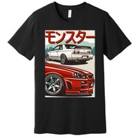 JDM Skyline R32 Car Tuning Japan Rising Sun Drift Premium T-Shirt