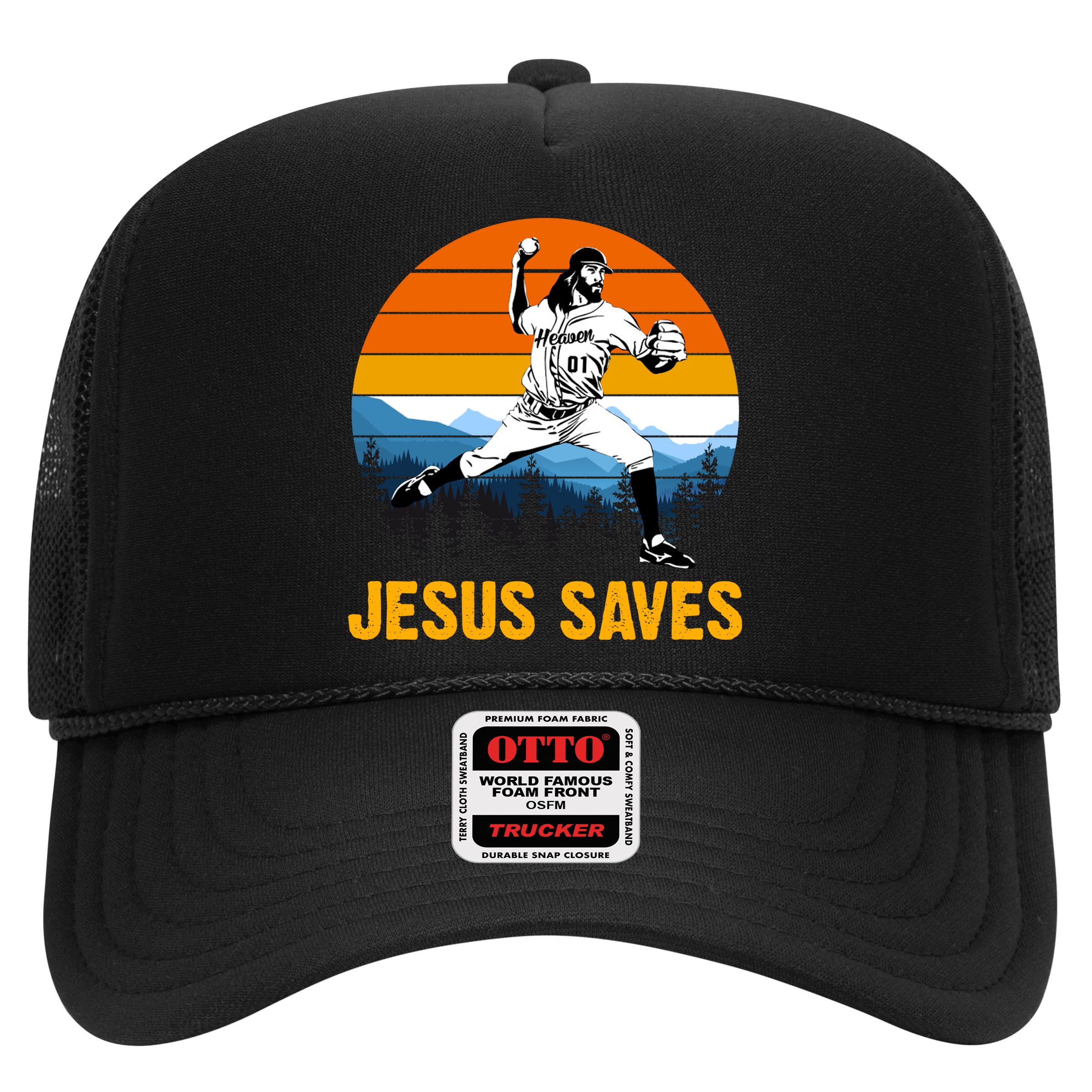 Jesus Saves Retro Baseball Pitcher Hat