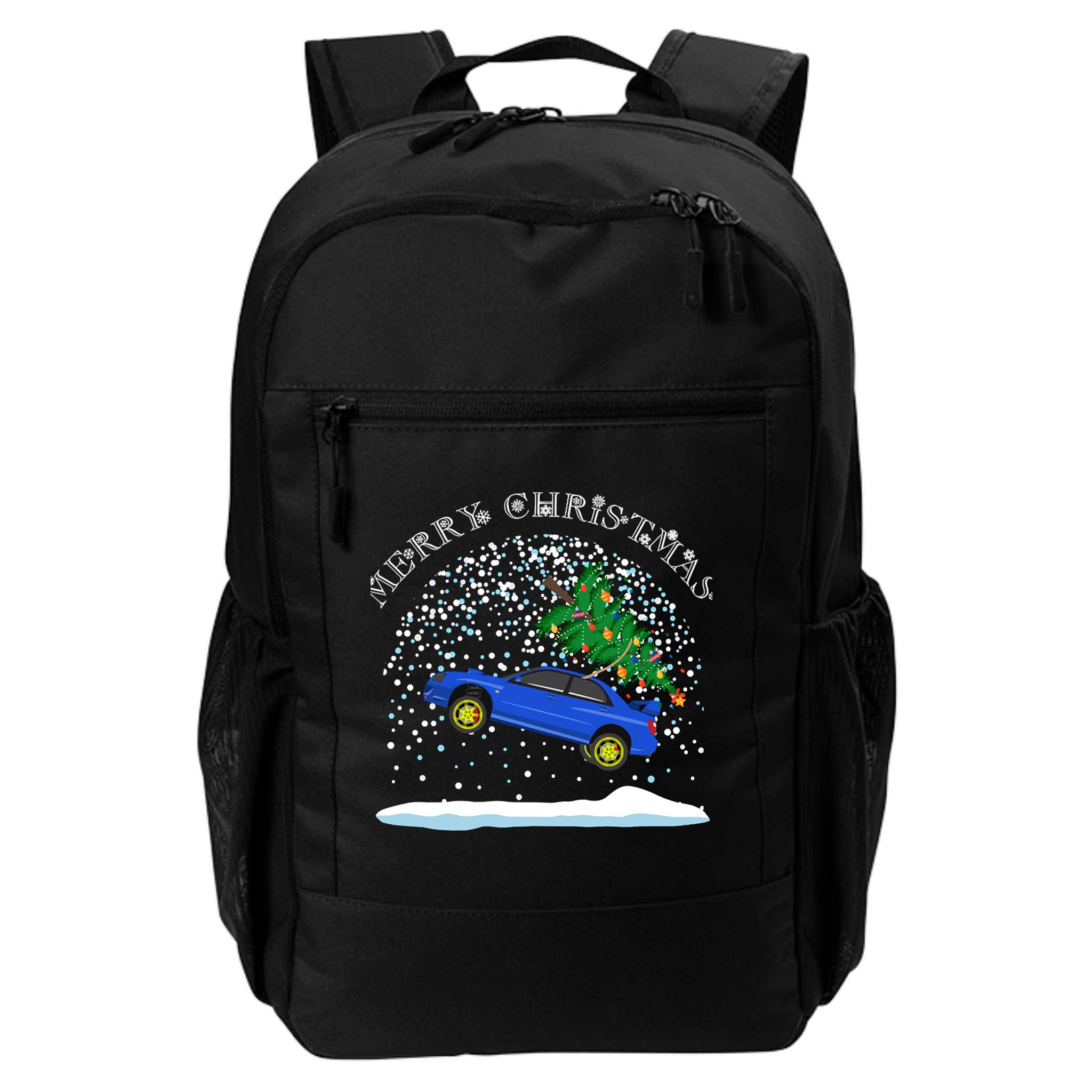 Jumping Subaru Rally Christmas Car Classic Backpack