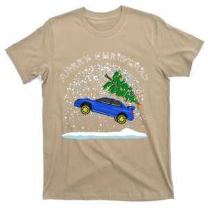 Jumping Subaru Rally Christmas Car Classic T-Shirt