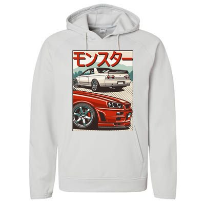 Jdm Skyline R32 Car Tuning Japan Rising Sun Drift Performance Fleece Hoodie