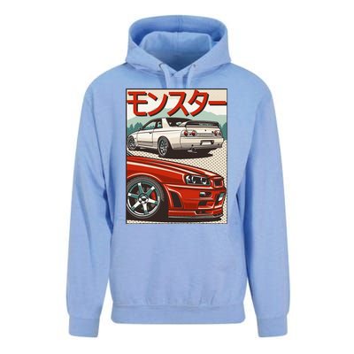 Jdm Skyline R32 Car Tuning Japan Rising Sun Drift Unisex Surf Hoodie