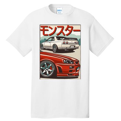 Jdm Skyline R32 Car Tuning Japan Rising Sun Drift Tall T-Shirt