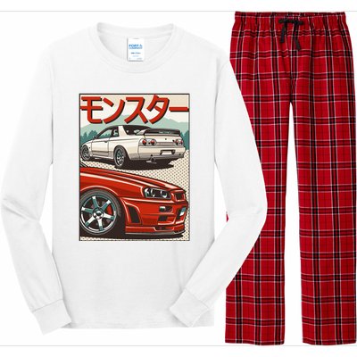 Jdm Skyline R32 Car Tuning Japan Rising Sun Drift Long Sleeve Pajama Set