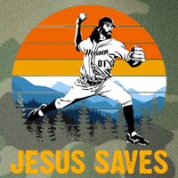 Jesus Saves Retro Baseball Pitcher Legacy Tie Dye Trucker Hat