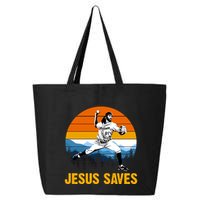 Jesus Saves Retro Baseball Pitcher 25L Jumbo Tote