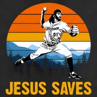 Jesus Saves Retro Baseball Pitcher 25L Jumbo Tote