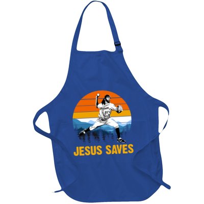 Jesus Saves Retro Baseball Pitcher Apron