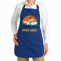 Jesus Saves Retro Baseball Pitcher Apron