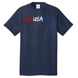 Jesus Saves Religious Patriotic USA Pride Gift Tall T-Shirt