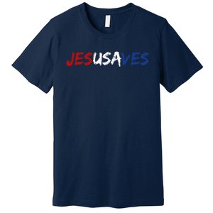 Jesus Saves Religious Patriotic USA Pride Gift Premium T-Shirt