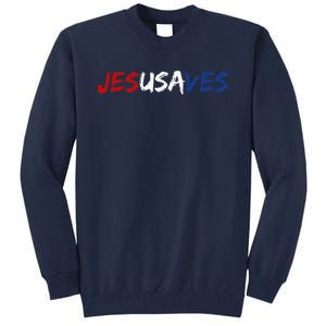 Jesus Saves Religious Patriotic USA Pride Gift Tall Sweatshirt