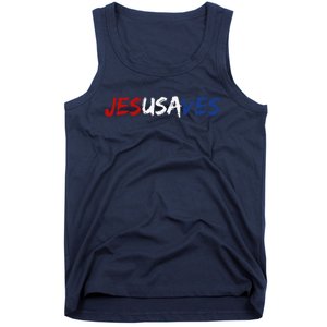 Jesus Saves Religious Patriotic USA Pride Gift Tank Top