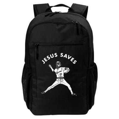 Jesus Saves Religious Christian Faith Baseball Daily Commute Backpack