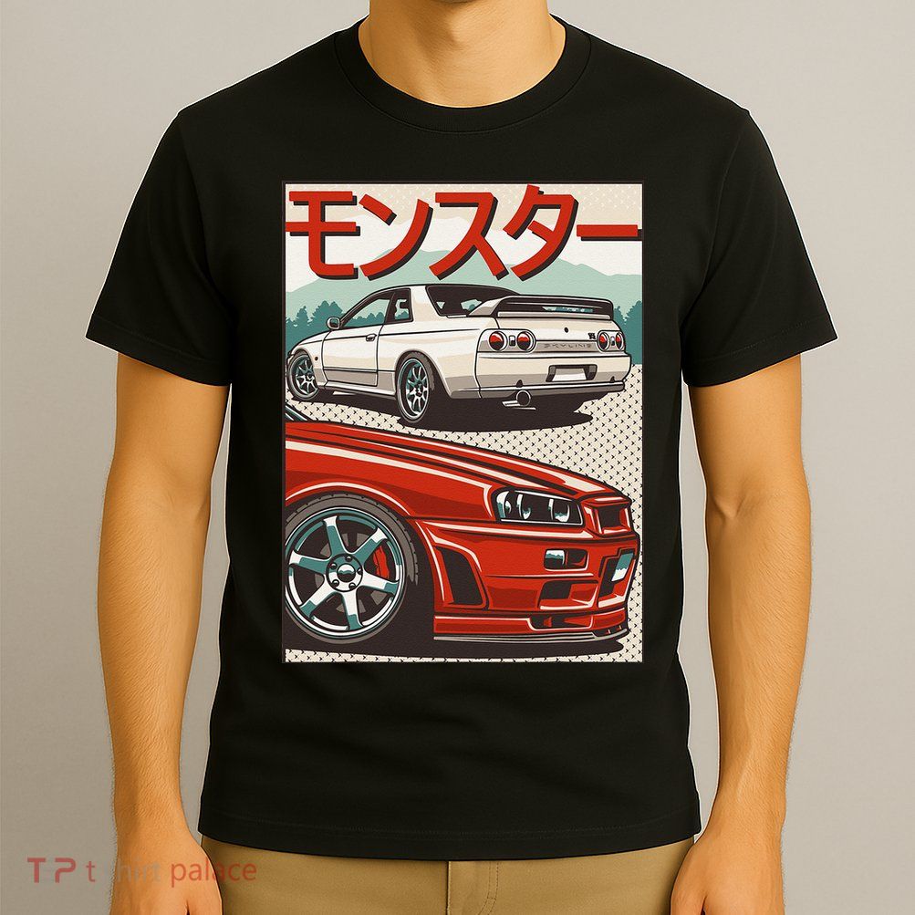 JDM Skyline R32 Car Tuning Japan Rising Sun Drift T-Shirt