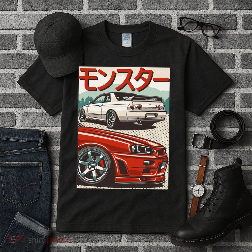 JDM Skyline R32 Car Tuning Japan Rising Sun Drift Tall T-Shirt