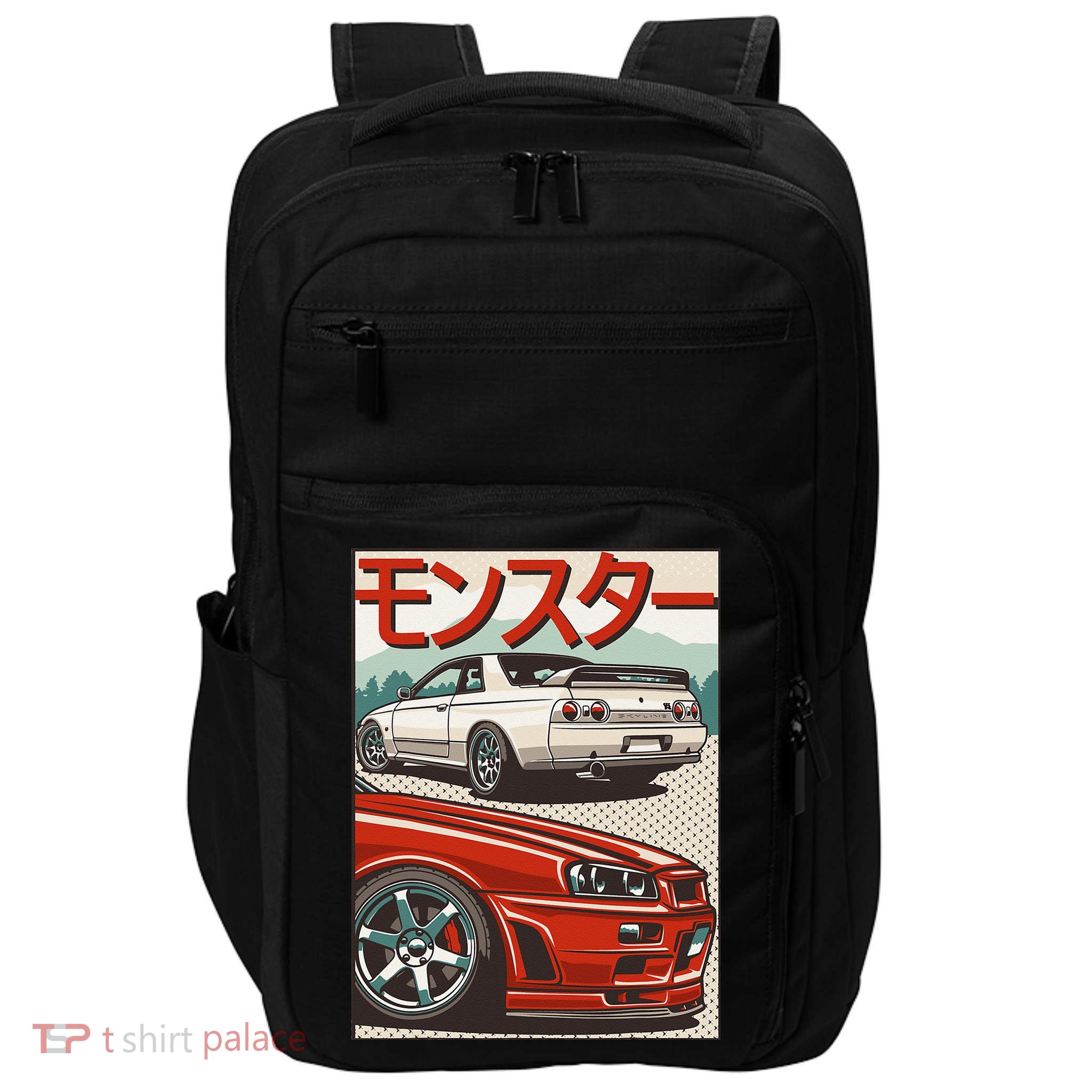 JDM Skyline R32 Car Tuning Japan Rising Sun Drift Impact Tech Backpack