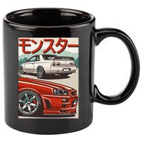 JDM Skyline R32 Car Tuning Japan Rising Sun Drift 11oz C Handle Ceramic Mug