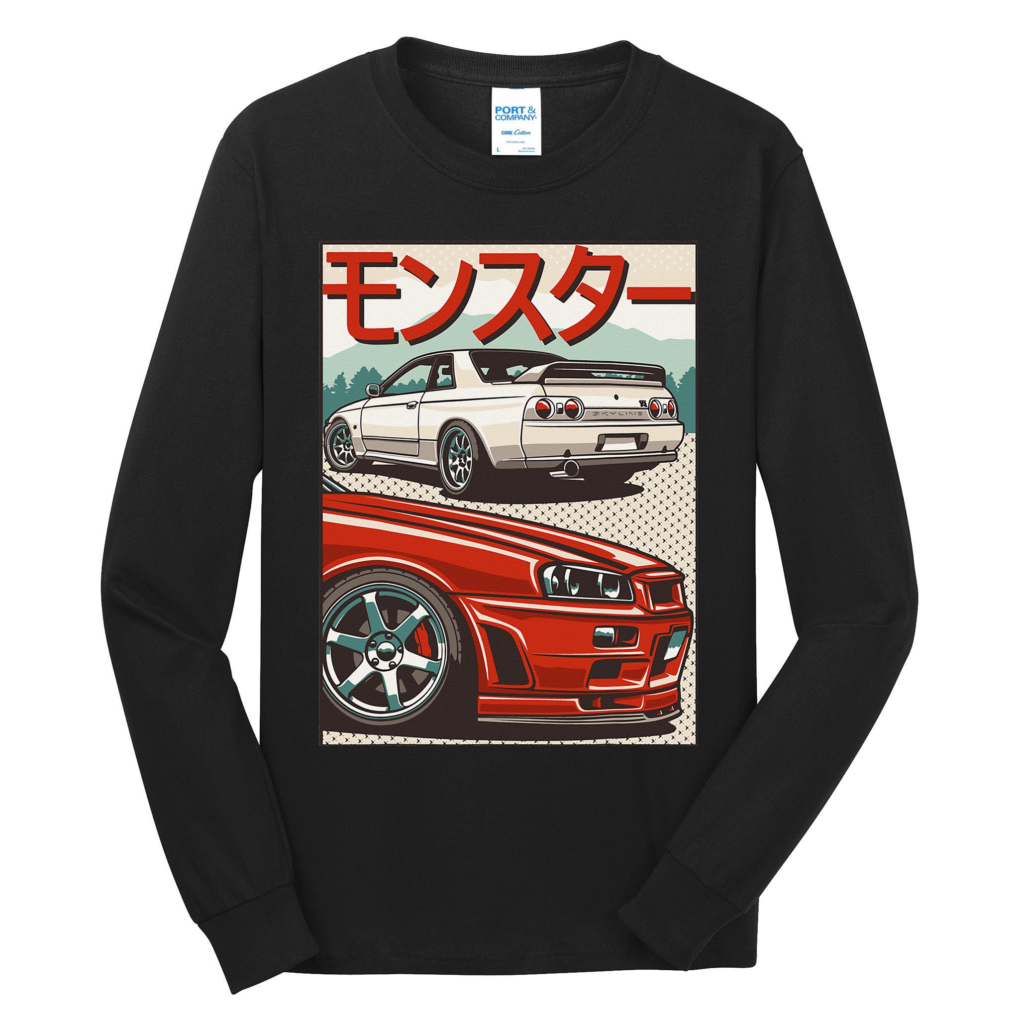 JDM Skyline R32 Car Tuning Japan Rising Sun Drift Tall Long Sleeve T-Shirt