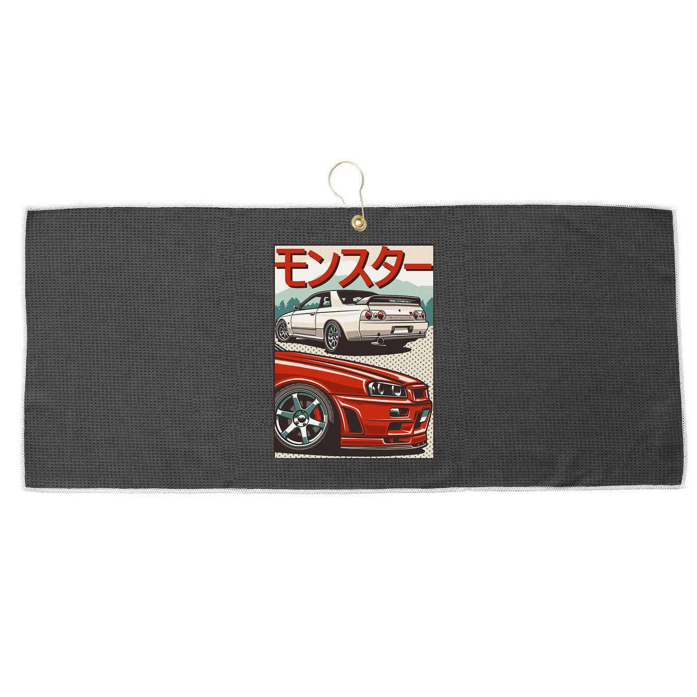 JDM Skyline R32 Car Tuning Japan Rising Sun Drift Large Microfiber Waffle Golf Towel