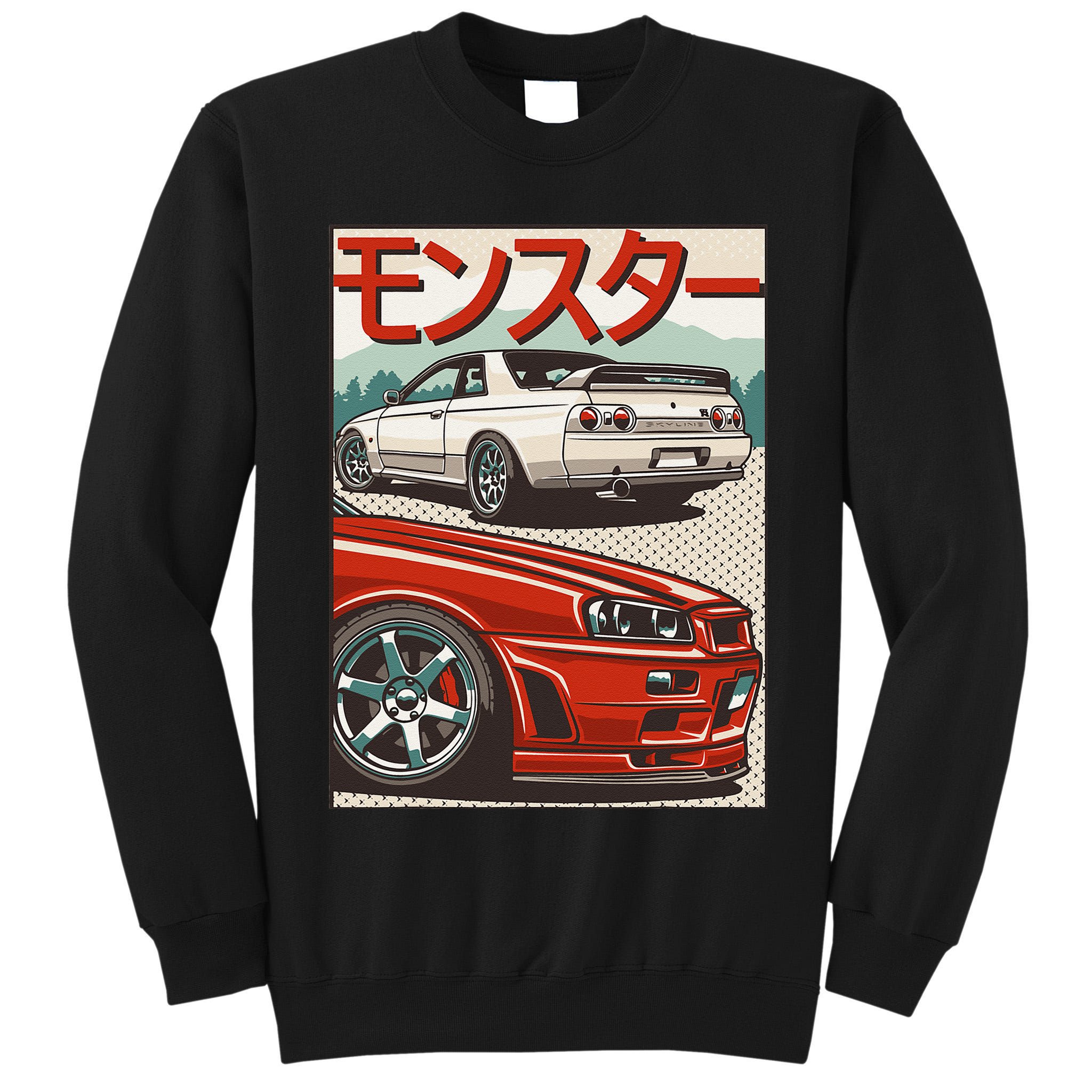 JDM Skyline R32 Car Tuning Japan Rising Sun Drift Tall Sweatshirt