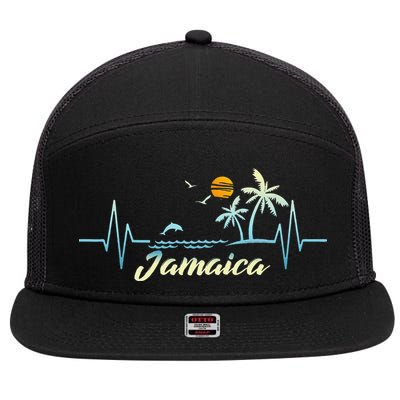 Jamaican Souvenir Spring Break Jamaica 7 Panel Mesh Trucker Snapback Hat