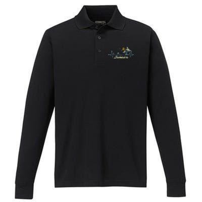 Jamaican Souvenir Spring Break Jamaica Performance Long Sleeve Polo